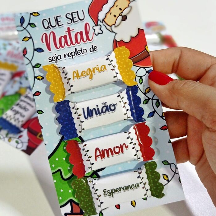 Cartão com 4 chocolates tema *Natal*