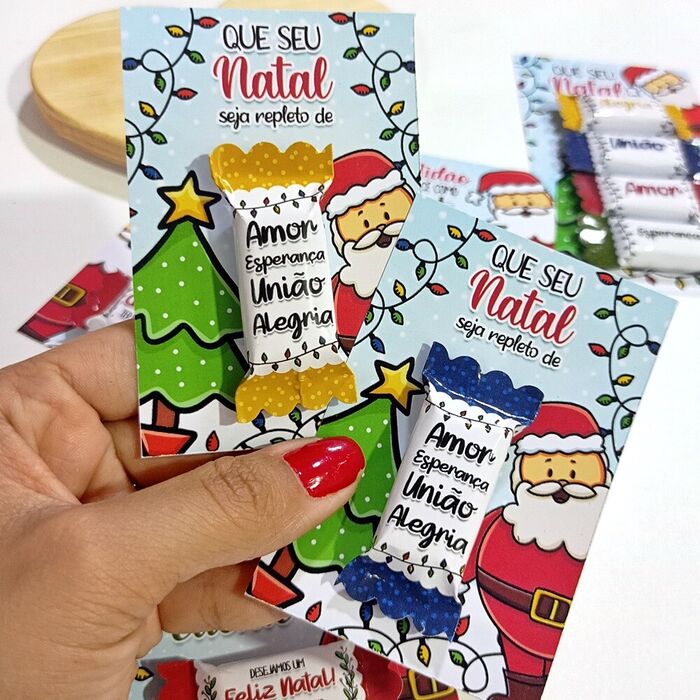 Cartão com chocolate tema *Natal*