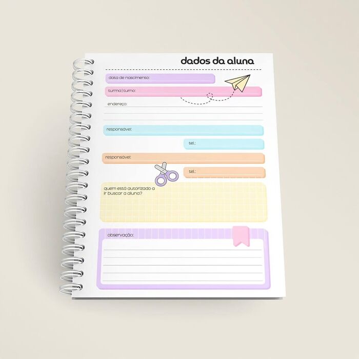 Agenda Escolar Menina Personalizada com Nome
