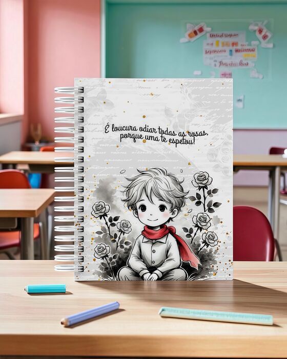 Caderno Personalizado "Pequeno Príncipe" com Nome – Ideal para o Regresso às Aulas