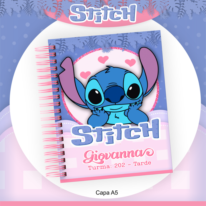 Caderno Personalizado 'Stitch' com Nome