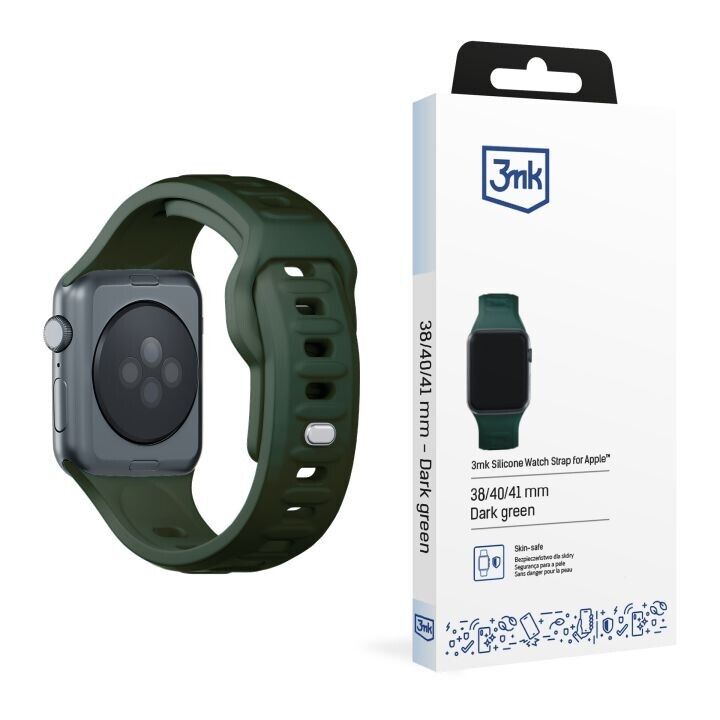 3mk Silicone Watch Strap For Apple - 38/40/41/42 mm Dark Green (small)