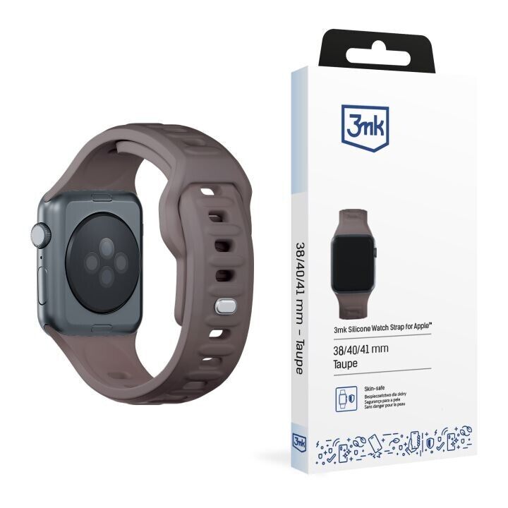 3mk Silicone Watch Strap For Apple - 38/40/41/42 mm Taupe (small)