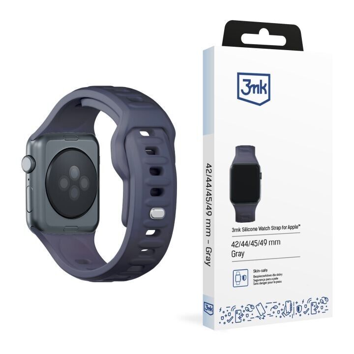 3mk Silicone Watch Strap For Apple - 42/44/45/46/49 mm Gray (big)