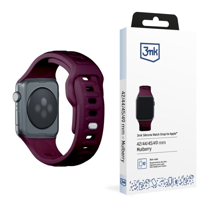 3mk Silicone Watch Strap For Apple - 42/44/45/46/49 mm Mulberry (big)
