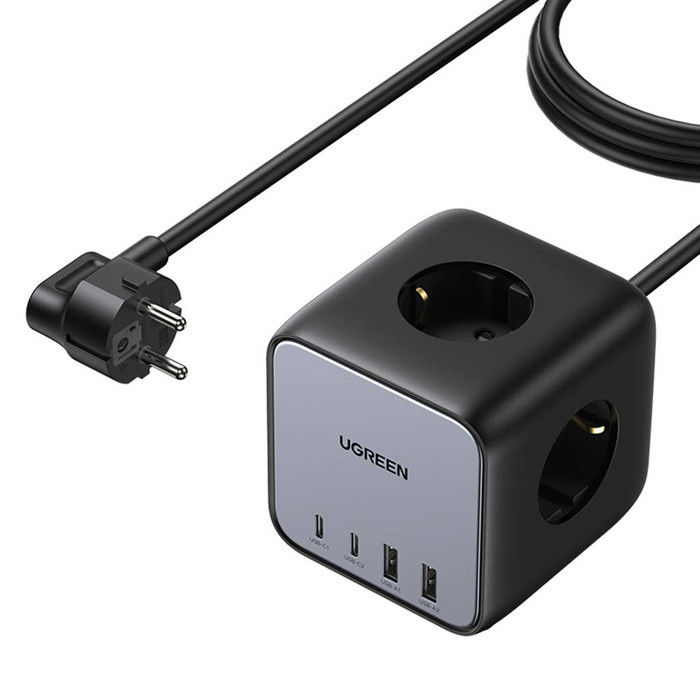 Ugreen CD268 Universal Cinzento, Preto AC Carregamento rápido Interior