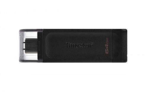Kingston Unidade flash USB Technology DataTraveler 70 64 GB USB tipo C 3.2 Gen 1 (3.1 Gen 1) preta