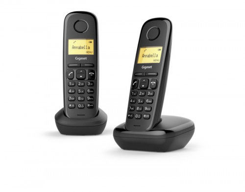 Gigaset A170 Duo DECT/telefone analógico preto identificador de chamadas
