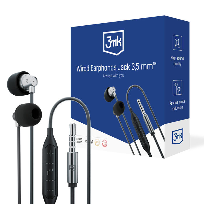 3mk Wired Earphones Jack 3,5 mm