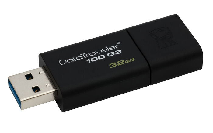 Kingston Technology DataTraveler 100 G3 unidade de memória USB 32 GB USB Type-A 3.2 Gen 1 (3.1 Gen 1) Preto