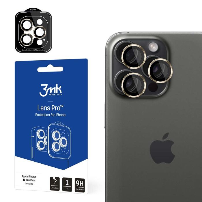 3mk Lens Protection Pro - Lens iPhone 15 Pro Max (gold)