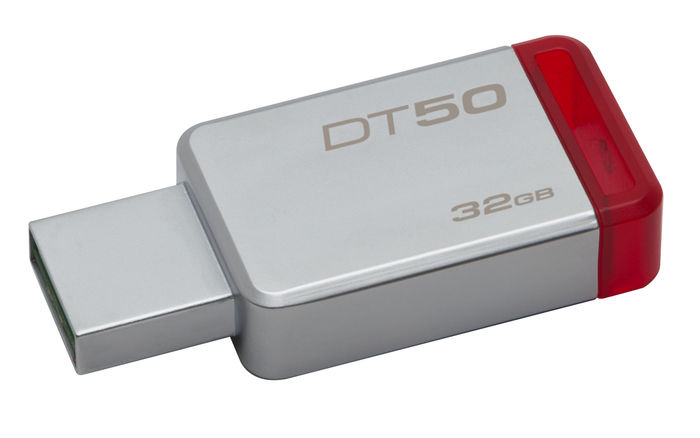 Kingston Technology DataTraveler 50 32GB unidade de memória USB USB Type-A 3.2 Gen 1 (3.1 Gen 1) Vermelho, Prateado