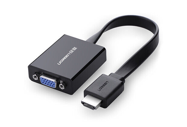 Ugreen 40248 adaptador de cabo de vídeo 0,16 m VGA (D-Sub) HDMI + Micro-USB Preto
