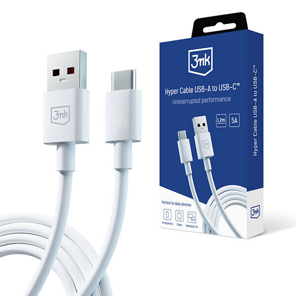 3mk Hyper Cable A To C 1.2m 5A White