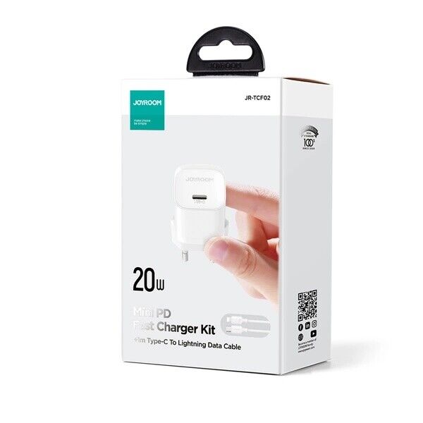 Carregador + Cabo USB-C-Lightning  Joyroom | 20W | Branco