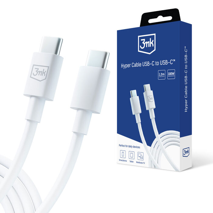 3mk Hyper Cable C To C 100W 1.2m White