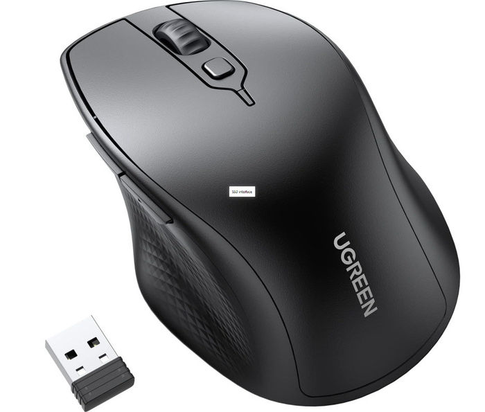Ugreen 90395 rato Universal Mão direita RF Wireless + Bluetooth Ótico 4000 DPI