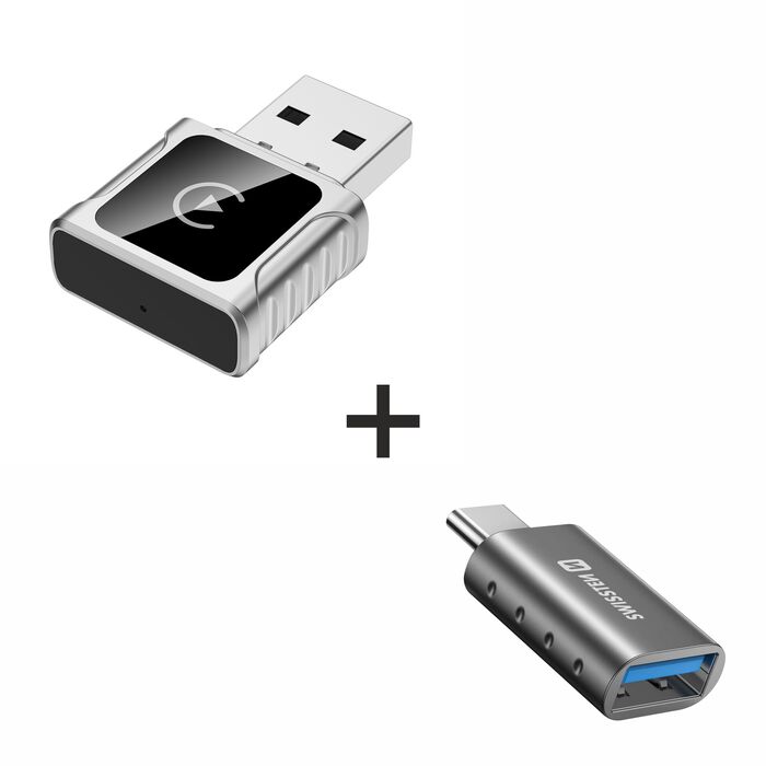 Swissten Carlink Adapatador Apple Carplay / Android Auto (+ Adapatador USB-A / USB-C)