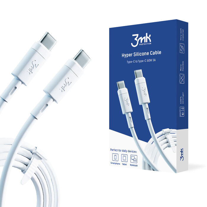 3mk Hyper Silicone Cable Type-c To Type-c 60W 3A