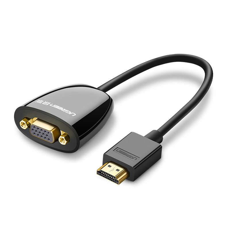 Ugreen 40253 adaptador de cabo de vídeo 0,25 m HDMI Type A (Standard) VGA (D-Sub) Preto