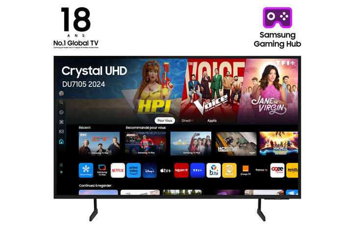 Samsung DU7105 TU43DU7105K 109,2 cm (43") 4K Ultra HD Smart TV Wi-Fi Preto