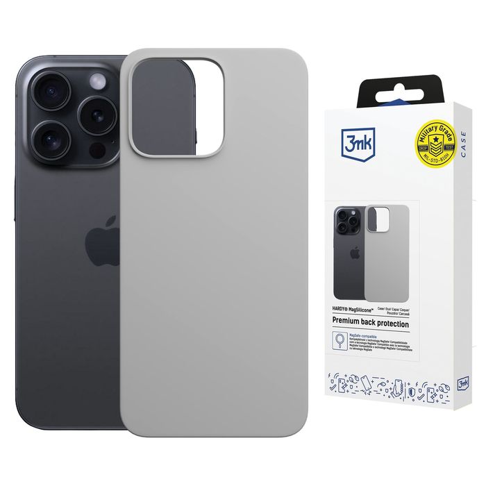 3mk Hardy Magsilicone Natural Titanium - Apple iPhone 16 Pro Max