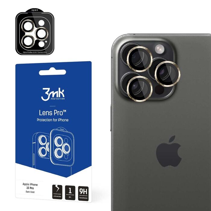 3mk Lens Protection Pro - Lens iPhone 15 Pro (gold)