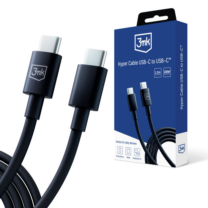 3mk Hyper Cable C To C 100W 1.2m Black