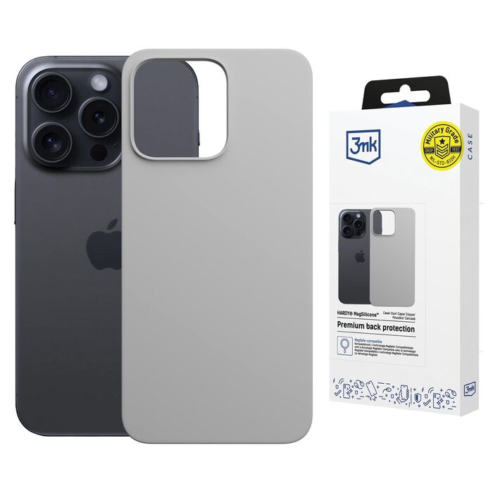 3mk Hardy Magsilicone Natural Titanium - Apple iPhone 16 Pro