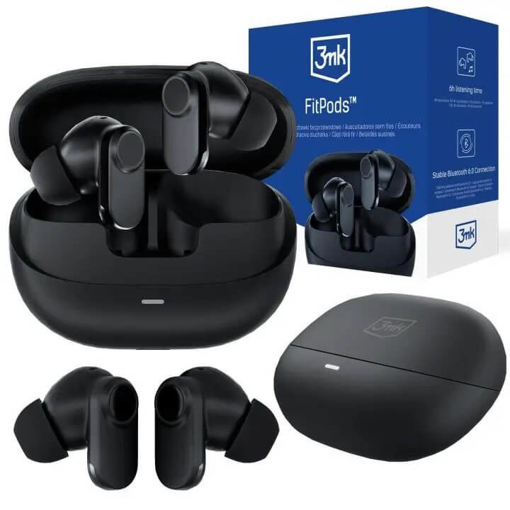 Auriculares Bluetooth 3mk FitPods Pretos