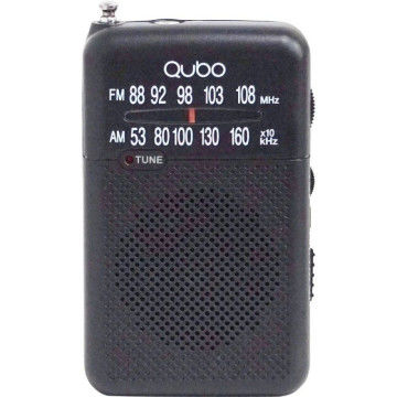 Qubo Rádio Portátil R-s1 | Pilhas | Preto