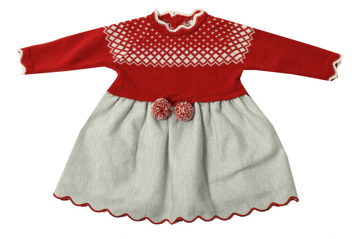 Vestido vermelho e cinza da Dr.Kid