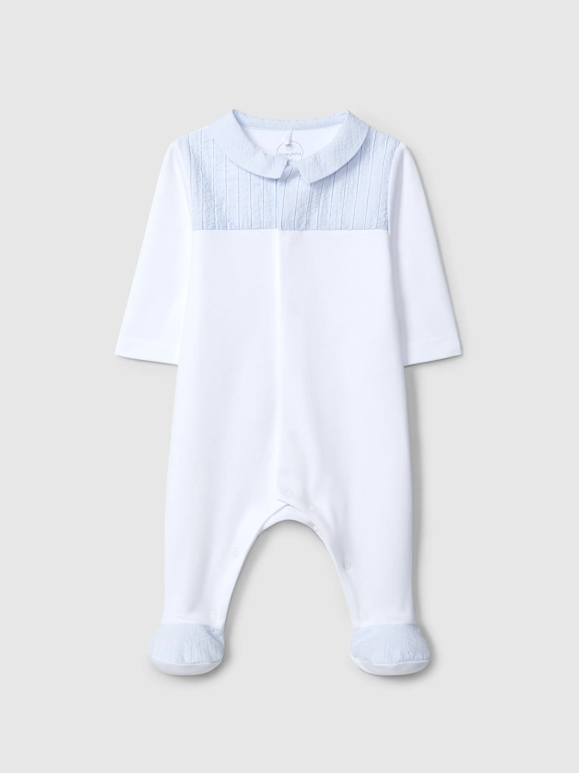 Babygrow menino c/gola e tecido riscas 