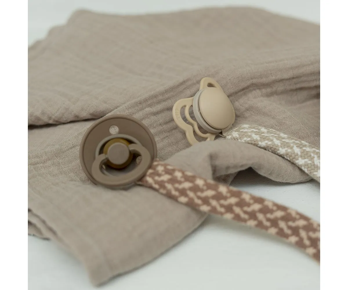 Porta-chupetas Braided Pale Butter/Ivory