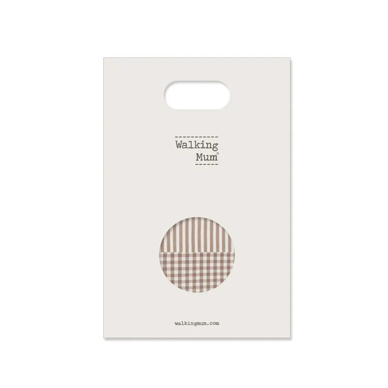 Set 2 Muslin Squares 70x70cm Praliné Vichy\ Strips  Moka