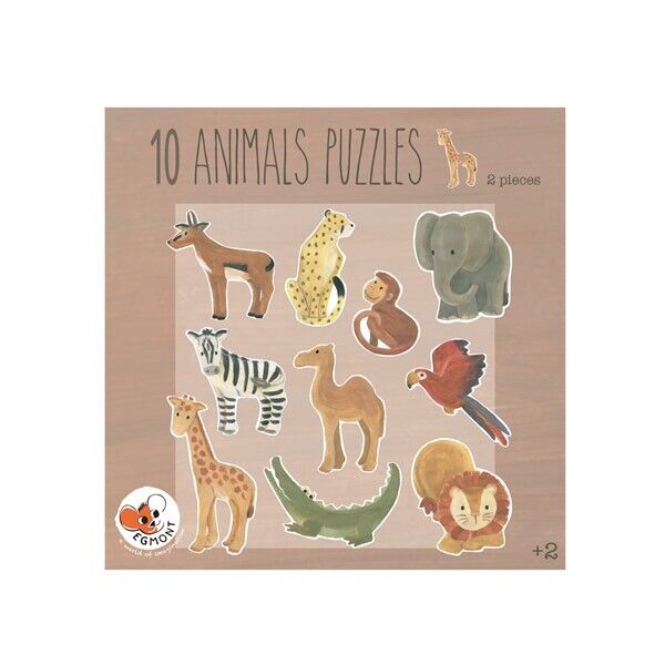 Puzzle de Animais - Conjunto Puzzle de 2 Peças