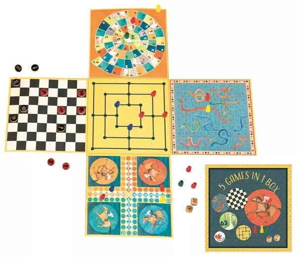 Caixa c/ 5 Jogos de Tabuleiro