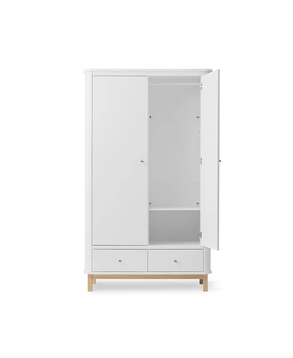 Armário Wood c/2 portas, Branco/ Carvalho