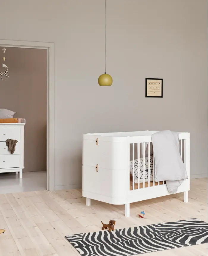 Cama de Grades Mini+ 68x122cm, White/Oak 
