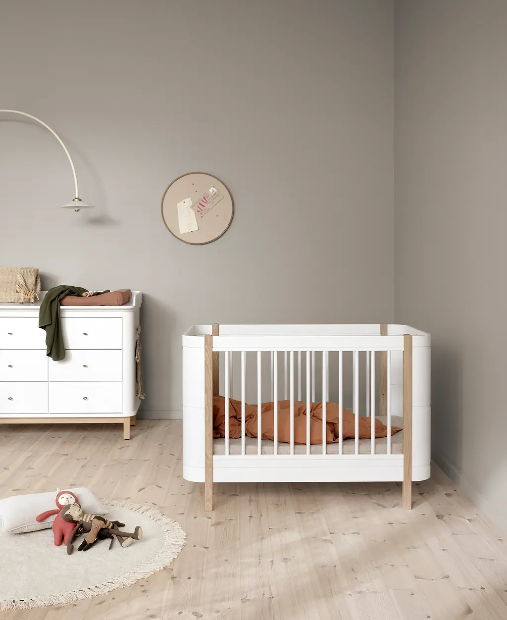 Cama de Grades Mini+ 68x122cm, White/Oak 