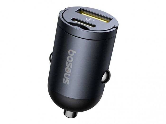 Carregador Isqueiro Baseus Tiny Star Mini Car Charger (U+C) 30W Cosmic Black