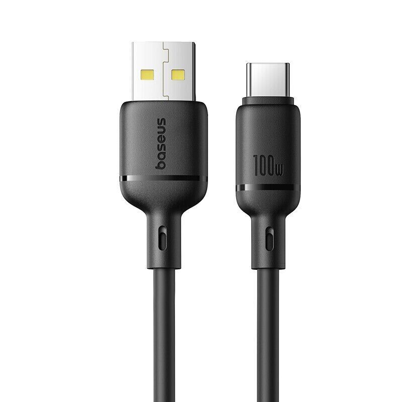 Cabo Baseus Silky Fast Charging Data Cable Usb-A To Usb-C 3A 2M Black