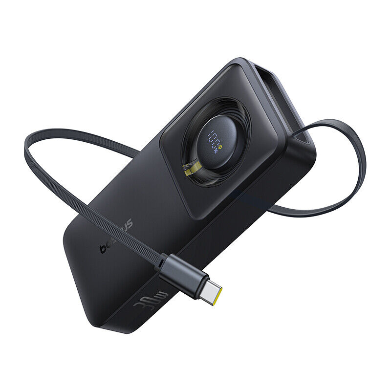 Free2Pull Power Bank with Retractable Cable 10000mAh 30W Cosmic Black 