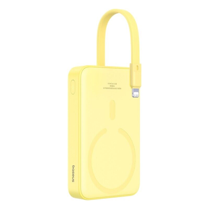 Magnetic Mini Wireless Fast Charge Power Bank iP Edition 10000mAh 20W Lemon Yellow