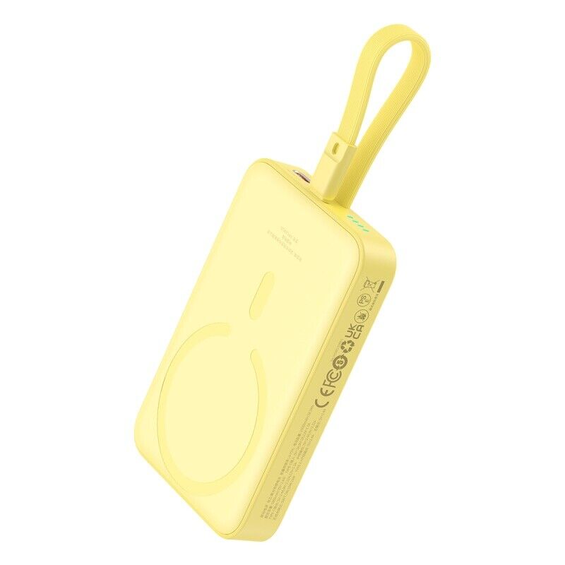 Magnetic Mini Wireless Fast Charge Power Bank iP Edition 10000mAh 20W Lemon Yellow