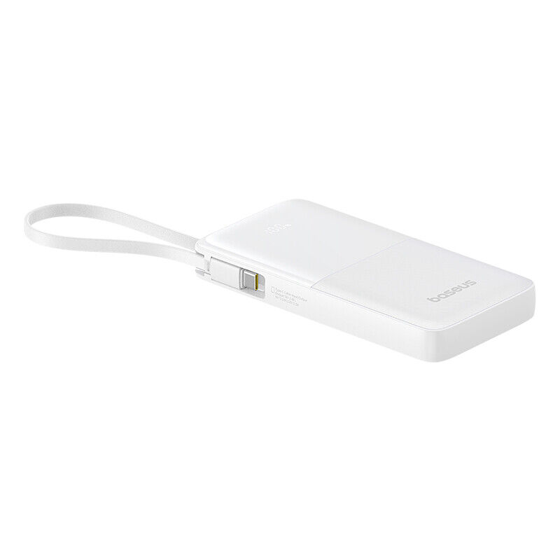  Bipow 2 Digital Display Power Bank With Built-in USB-C Cable 10000mah 20W Moon White