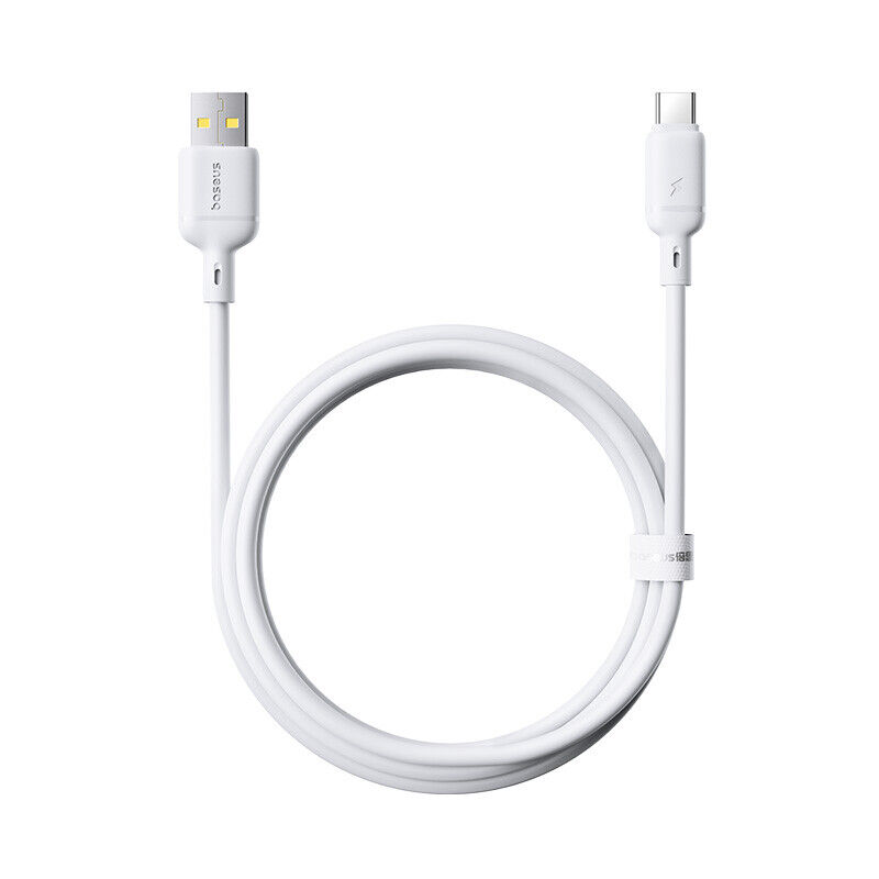 Cabo Baseus Silky Fast Charging Data Cable Usb-A To Usb-C 3A 1M Moon White