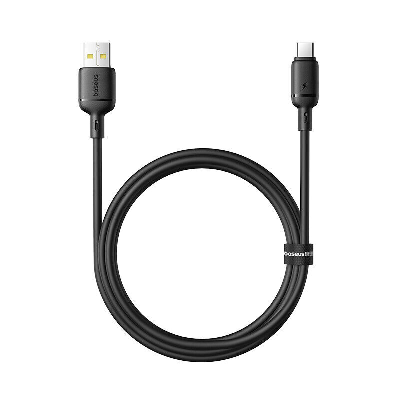 Cabo Baseus Silky Fast Charging Data Cable Usb-A To Usb-C 3A 1M Cluster Black