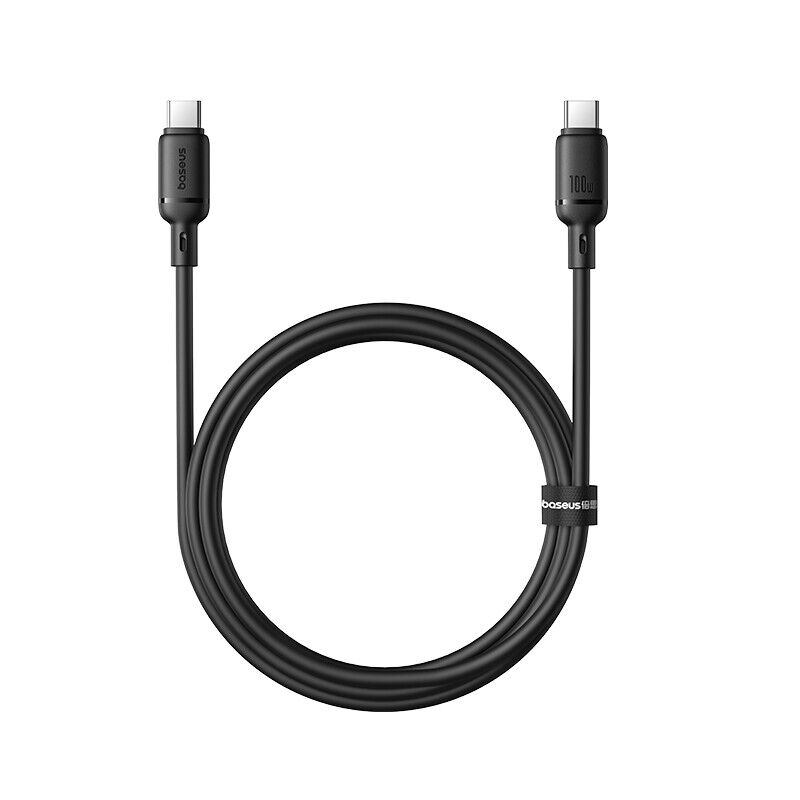 Cabo Silky Series Fast Charging Type-C To Type-C 100W 1M Cluster Preto