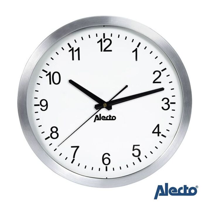 Relógio De Parede Analógico Prateado 30cm ALECTO